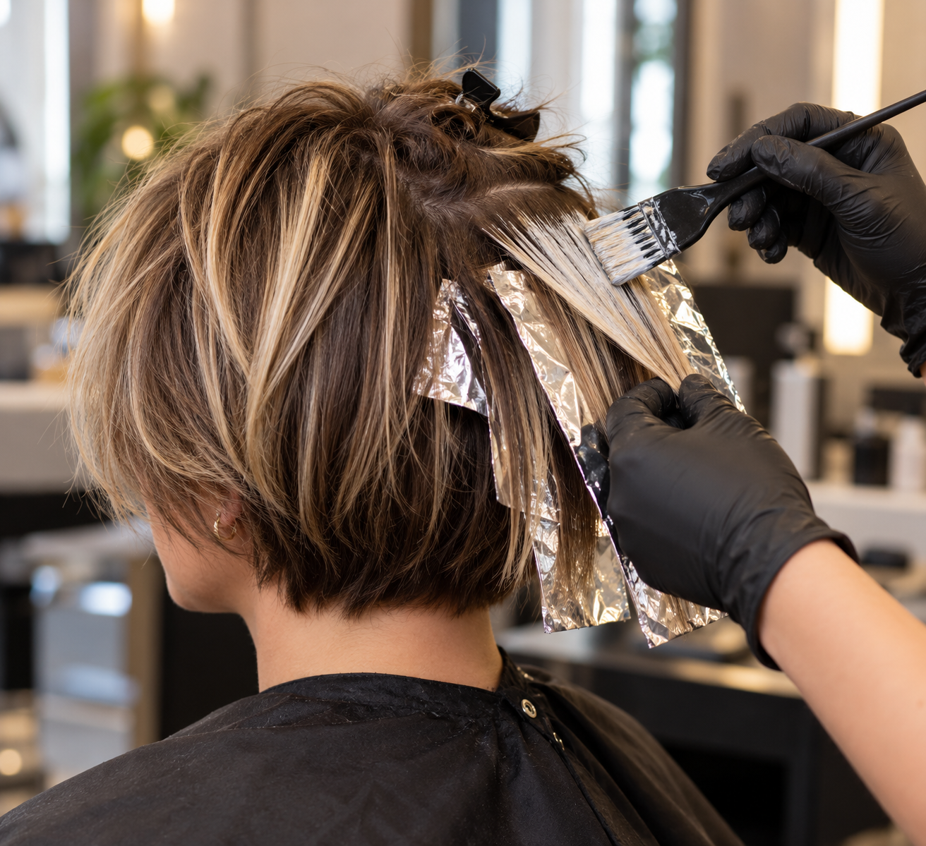 Mechas en cabello corto